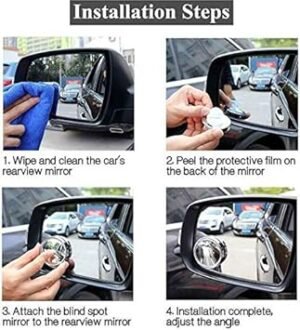2 pcs Blind Spot Mirrors 2 Round HD Glass Convex 360° Wide Angle Side Rear View Mirror with ABS Housing for Cars SUV and Trucks Silver Pack of 2