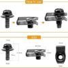 GOOACC GRC70 35PCS Engine Under Cover Splash Shield Guard Body Bolts Bumper Fender Liner Push Retainer Fastener Rivet Clips black