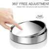 2 pcs Blind Spot Mirrors 2 Round HD Glass Convex 360° Wide Angle Side Rear View Mirror with ABS Housing for Cars SUV and Trucks Silver Pack of 2