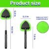 Windshield Cleaner Car Window Cleaning Tool with Extendable Handle 3 Washable Reusable Microfiber Cloth Pads Auto Interior Exterior Glass Wiper Kit Supplies Car Accessories (Green)