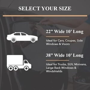 TRUE LINE Automotive Car Window Tint Film Roll 99 UV Rejection 5 Window Tint Film for Cars Heat Shield Automotive Car Window Film Car Window Privacy Film See Out Not in 22 Wide 10' Long