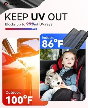 Ceramic Car Window Tint with 15 Percent VLT 24 in x 100M Privacy Window Tint for Car Blocks UV IR Rays Heat Glare Scratch ResistanceBlack