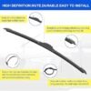 ANIKLUIM® 26+17 Wiper Blades with 12 Rear Wiper Blade Set Replacement for 20172022 CRV Windshield Wipers Original Factory Quality (Pack of 3)