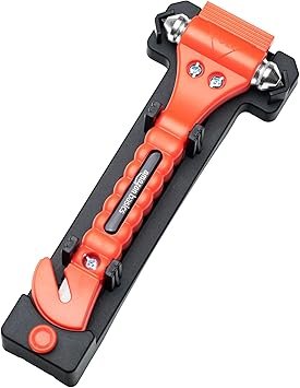 Amazon Basics Emergency Seat Belt Cutter and Window Hammer Tool Car Accessories 2 Pack SW835