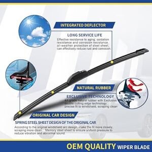 3 wipers Replacement for 2009 2010 2011 2012 2013 2014 2015 2016 2017 2018 2019 2020 Honda Fit Windshield Wiper Blades Original Equipment Replacement 281414 (Set of 3) UJ HOOK