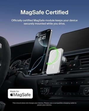 Belkin MagSafe Vent Mount Pro MagSafe iPhone Mount For Car Silver