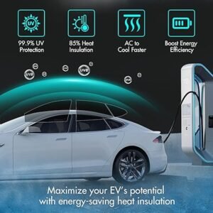 20 Nano Ceramic Car Window Tint for New Energy 85 IR Heat Sun Blocking 99.9 UV Protection Signal Friendly One Way Privacy Window Film HD Anti Glare Durable Adhesive Film Easy Install 20in x 10ft