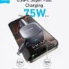Anker USBC Car Charger 75W Max UltraCompact TypeC Fast Car Charger with Builtin Retractable Cable Car Adapter for iPhone 1514 Series Samsung S24S23 MacBookProAir iPad and More