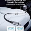 Anker USBC Car Charger 75W Max UltraCompact TypeC Fast Car Charger with Builtin Retractable Cable Car Adapter for iPhone 1514 Series Samsung S24S23 MacBookProAir iPad and More