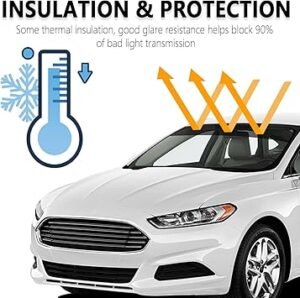 59.06x5.91 Windshield Tint StripPractical Car Window Tint Film for Blocking Light Reducing Glare5 VLT Car Accessories Auto Window Tints for Front Windshield (59.06x5.91)