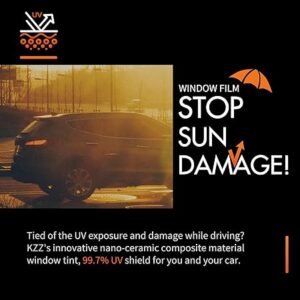 Upgraded 15 Ceramic Window Tint Car for Family 99.7 UV 96 IR Sun Heat Blocking HD One Way Privacy Window Film Anti Glare Scratch Safety Tint for Glass Adhesive Film Easy Install 20in x 10M