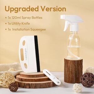 rabbitgoo Window Tint Kit 3 Pcs Window Privacy Film Installation Tools Set Includes Suede Squeegee Utility Knife 120ml Adjustable Spray Bottle for Car Tints Privacy Film Wallpaper Application