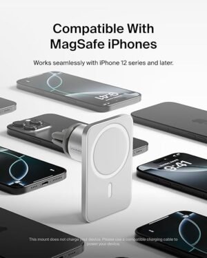 Belkin MagSafe Vent Mount Pro MagSafe iPhone Mount For Car Silver