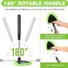 Baderke 8 Pcs Car Window Cleaner Kit Include Windshield Cleaning Tool with Extendable Handle 5 Microfiber Bonnets 1 Car Ventilation Brush 1 Empty 50ml Spray Bottle Glass Wiper Kit(Sage Green19 cm)