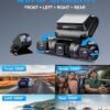 PRUVEEO 360 Degree View 4 Channel Dash Cam Front and Rear Inside Left Right Dash Camera for Cars Builtin GPS WiFi Night Vision 247 Recording Parking Mode Monitor Free 128G Card
