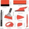ValueMax Window Tint Kit 10PCS Car Vinyl Wrap Tools Protective Film Installation Set Including Rubber Vinyl Squeegees Felt Squeegees Safety Cutter Knife Utility Knife with Blades