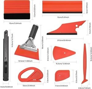 ValueMax Window Tint Kit 10PCS Car Vinyl Wrap Tools Protective Film Installation Set Including Rubber Vinyl Squeegees Felt Squeegees Safety Cutter Knife Utility Knife with Blades