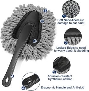 Car Interior Duster Detail Brush Cleaning Gel Kit Soft Dash Vent Dusting Slime Putty Detailing Brushes Accessories Essentials Supplies Tools for AutoTruckSUVRV