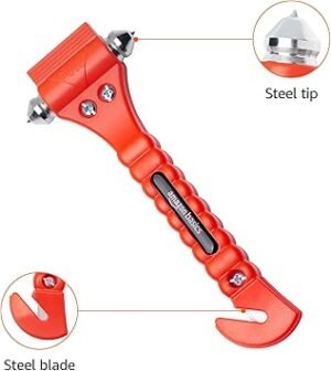 Amazon Basics Emergency Seat Belt Cutter and Window Hammer Tool Car Accessories 2 Pack SW835