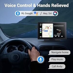 Wireless Apple Carplay Screen for Car 4K Dash Cam 9 Portable Apple Carplay Android Auto Car Stereo with 1080p Backup Camera GPS NavigationMirror LinkVoice ControlBluetooth