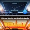 2025 Upgrade Nmoiss Windshield Sun Shade Umbrella Vinyl Coating Heat Shield Protect Car from Sun Rays Heat Damage Keep Cool and Protect Interior Spring Structure Edge Medium 56 L x 31 W
