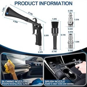 Car Cleaning Gun Detailing Interior Dryer Air Blow Gun High Pressure Blower Gun Car Detailing Kit Interior Cleaner Car Detailing Tools for Car Quickly Blasts Dirt and Dust Works with Air
