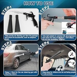 Detailing Car Cleaning Gun Interior Dryer Air Blow Gun High Pressure Blower Gun Car Detailing Tools for Quickly Blowing Out Dirt and DustWorking with Air