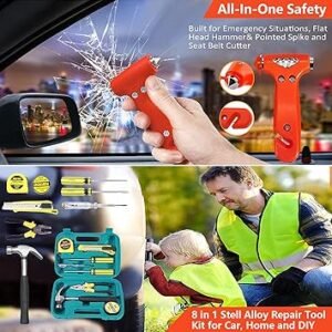 Car Emergency Roadside Tool Kit with Jumper Cable ShovelAuto Truck Vehicle Assistant Safety Kit Bag for Men Women with First Aid Kit Winter Basic Automobile Road Side Kit