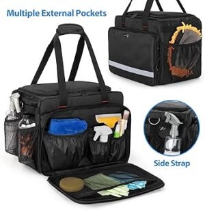 samdew Large Detailing Bag Detail Organizer for Auto Detailing Supplies Storage Car Cleaning Caddy for Vehicle Wash Tools Car Care Box for Detailing Bottles Towel Buffer and More Bag Only