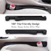 Car Seat Gap Filler Set of 2 Soft Foam Multifunctional Seat Side Gap Filler with Organizer Hook Function 3in1 Gap Stopper Universal Fit Car SUV Truck Fill The Gap Between Seat Console