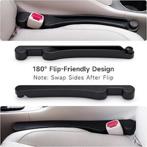 Car Seat Gap Filler Set of 2 Soft Foam Multifunctional Seat Side Gap Filler with Organizer Hook Function 3in1 Gap Stopper Universal Fit Car SUV Truck Fill The Gap Between Seat Console